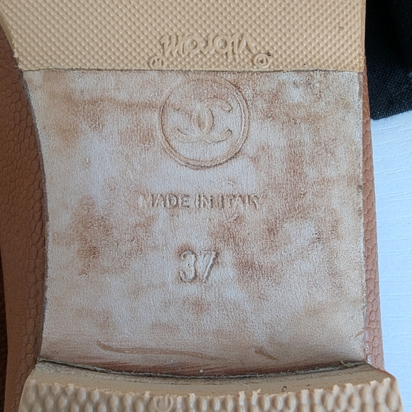 Chanel Brown Leather Loafers with Embossed Logo - Picture 12 of 15